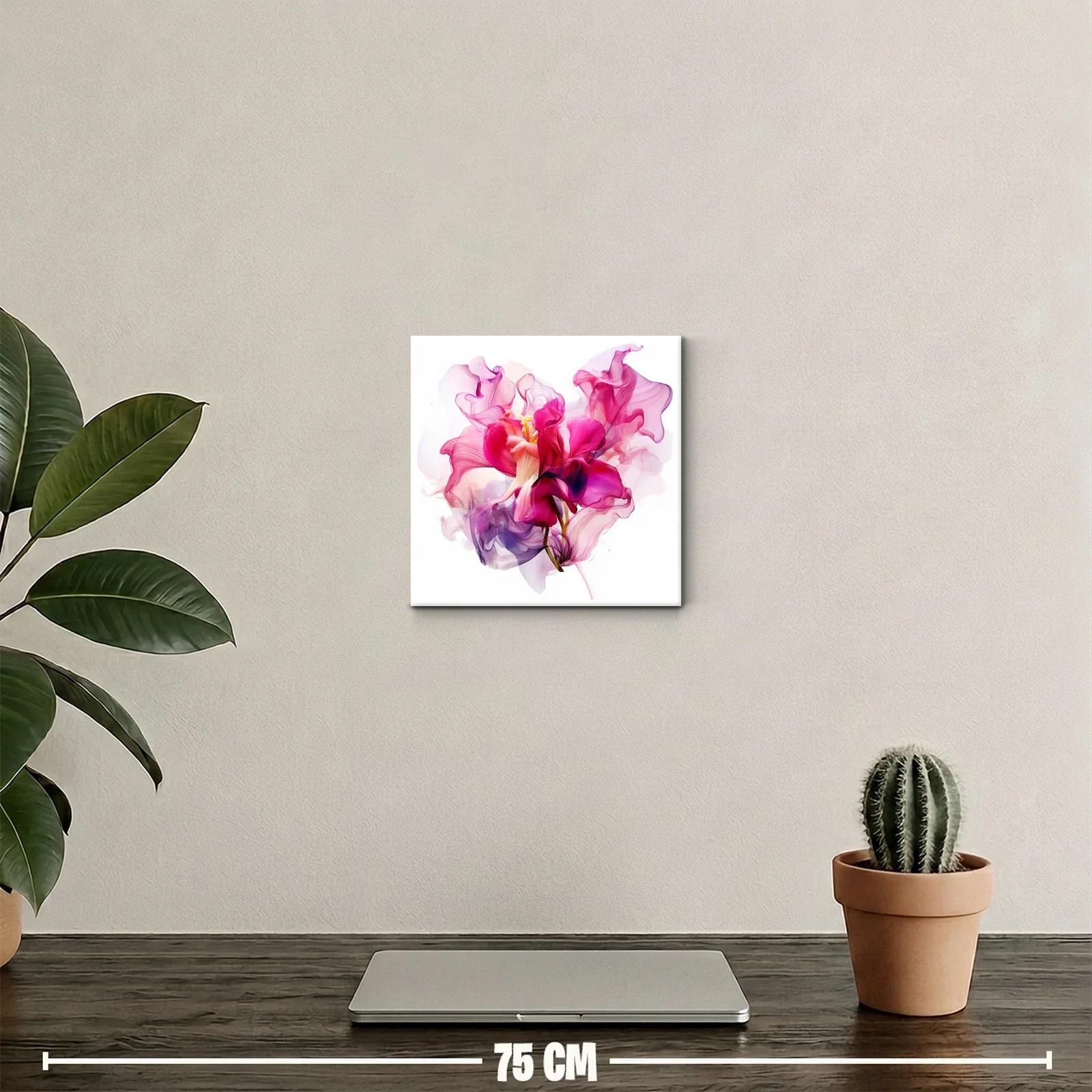 Decorativo cuadro floral con tonos vibrantes y etéreos — miniatura 2