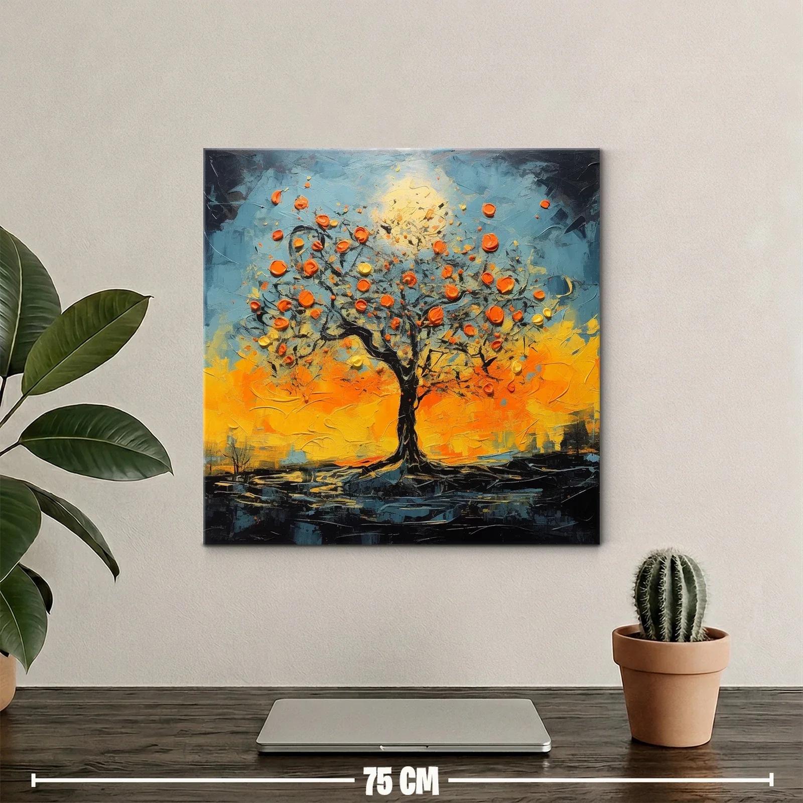 Árbol vibrante con frutos en contraste cálido y frío — miniatura 2