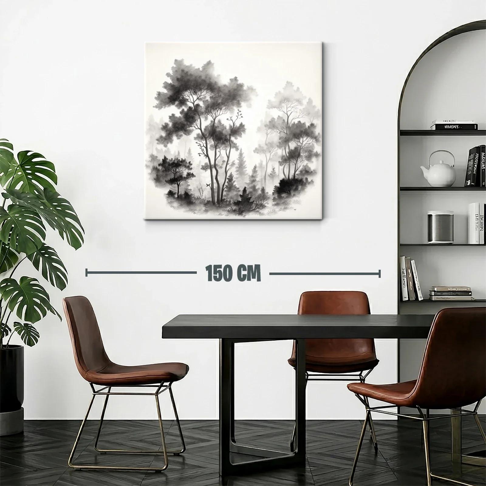 Bosque nebuloso en tonos grises para un ambiente sereno — miniatura 2
