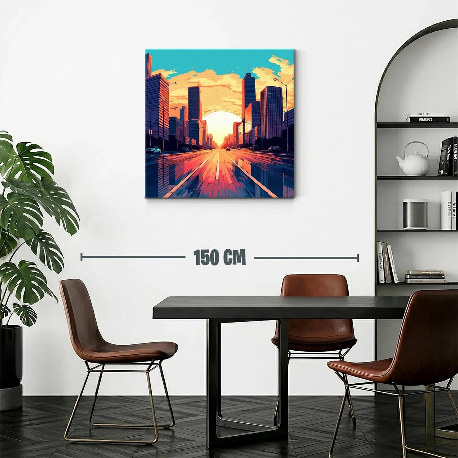 Atardecer urbano con reflejos vibrantes en la ciudad — miniatura 2