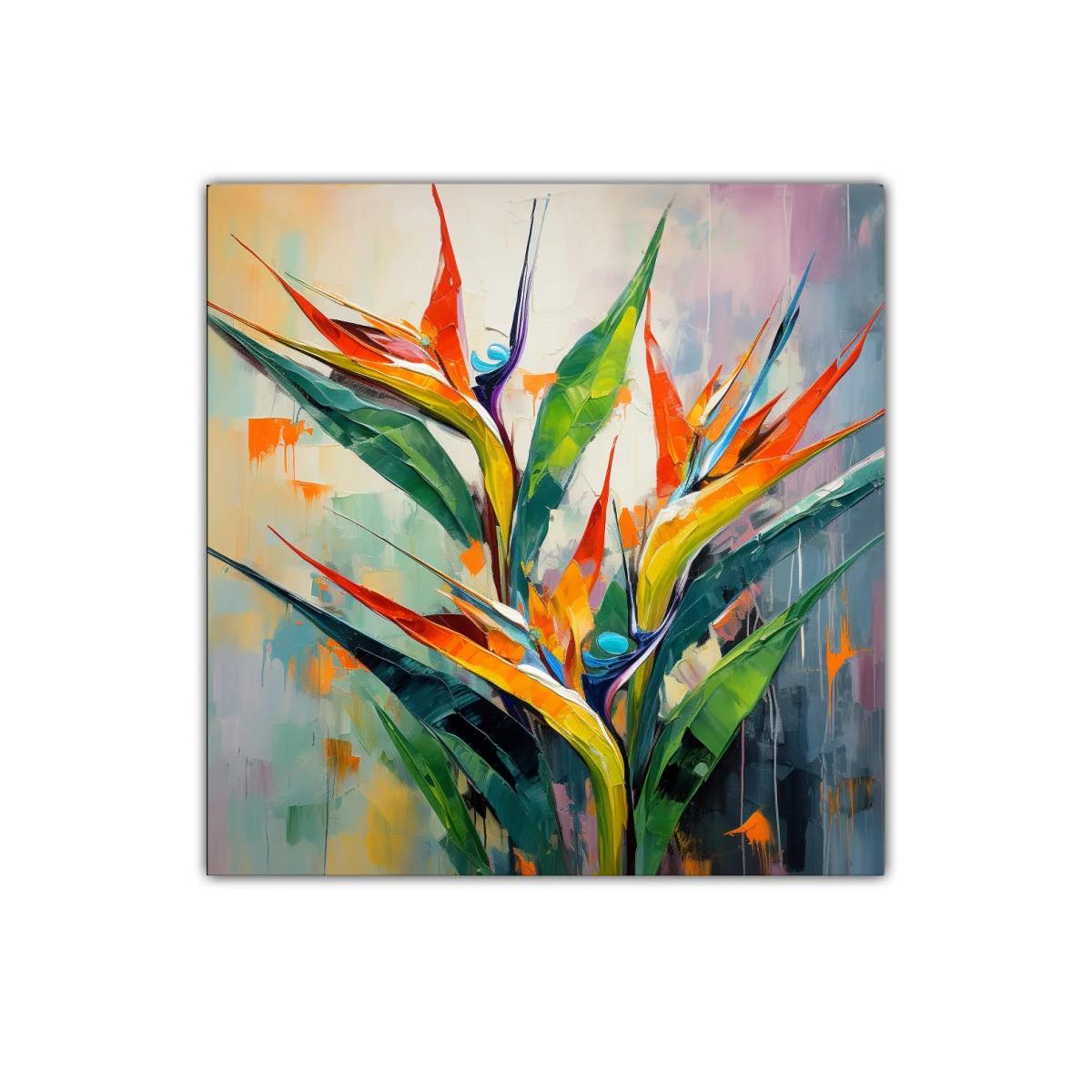 Cuadro moderno con vibrante flor exótica tropical