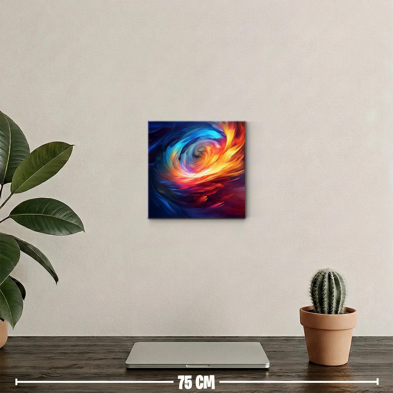Cuadro abstracto remolino de colores vibrantes y energía dinámica — miniatura 2