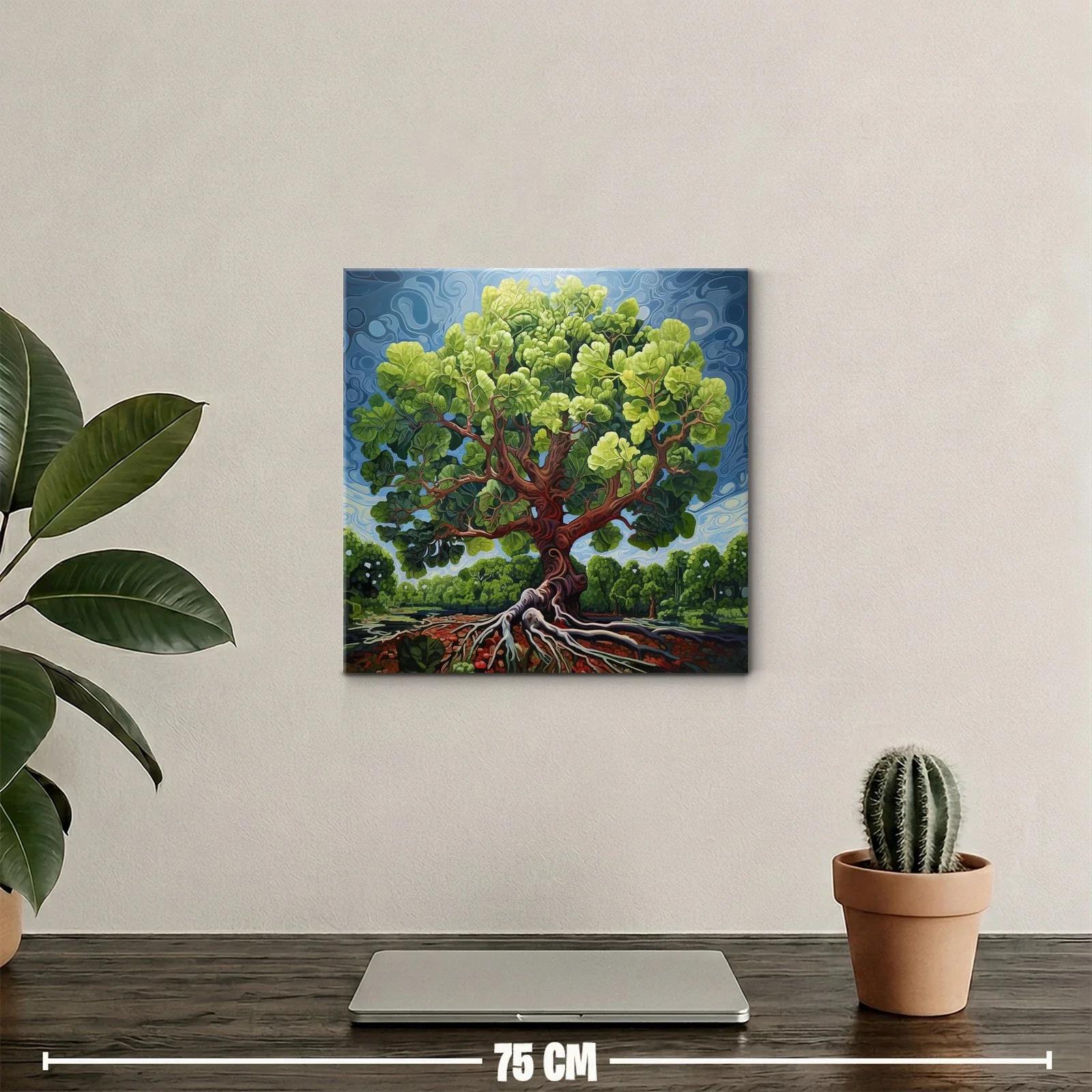 Árbol vibrante con raíces expuestas y follaje exuberante — miniatura 2