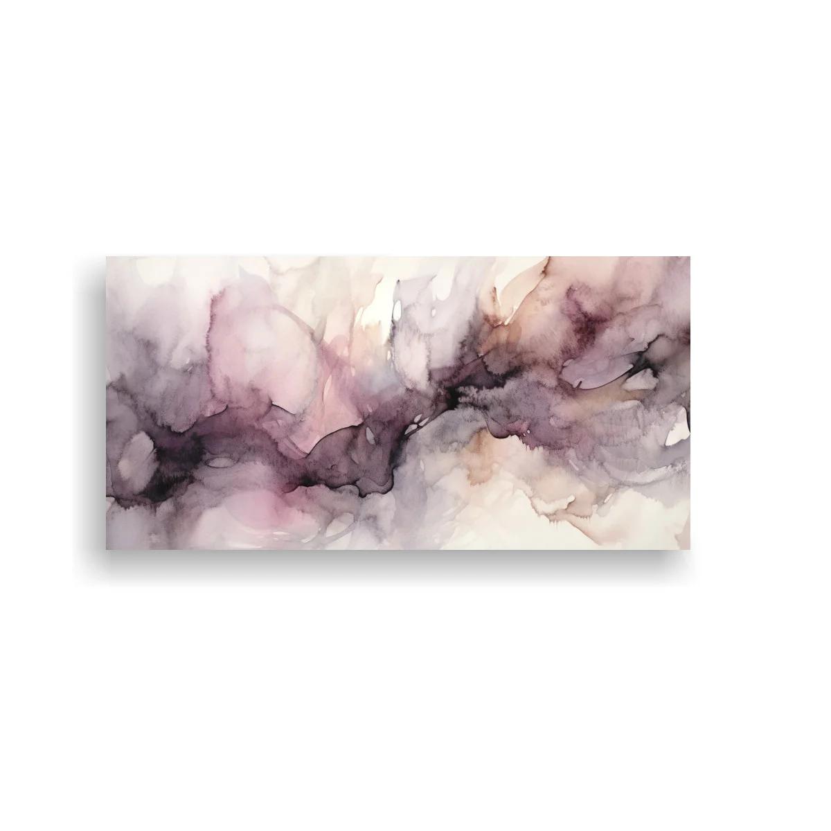 Cuadro nube de tinta lila con veladuras crema
