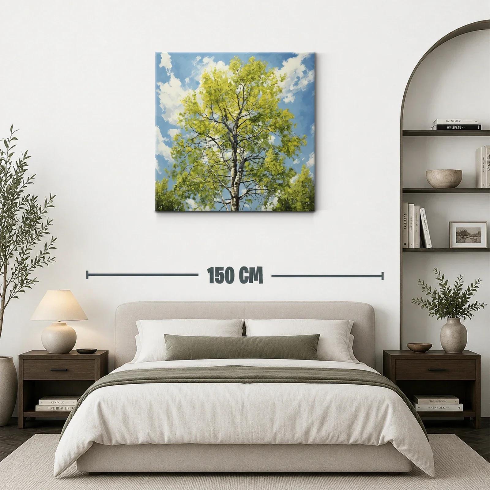 Cuadro de árbol con follaje verde bajo cielo azul claro — miniatura 3