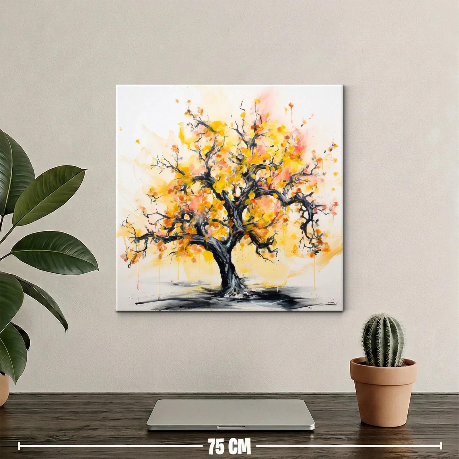 Cuadro de árbol otoñal con tonos cálidos y vibrantes — miniatura 2