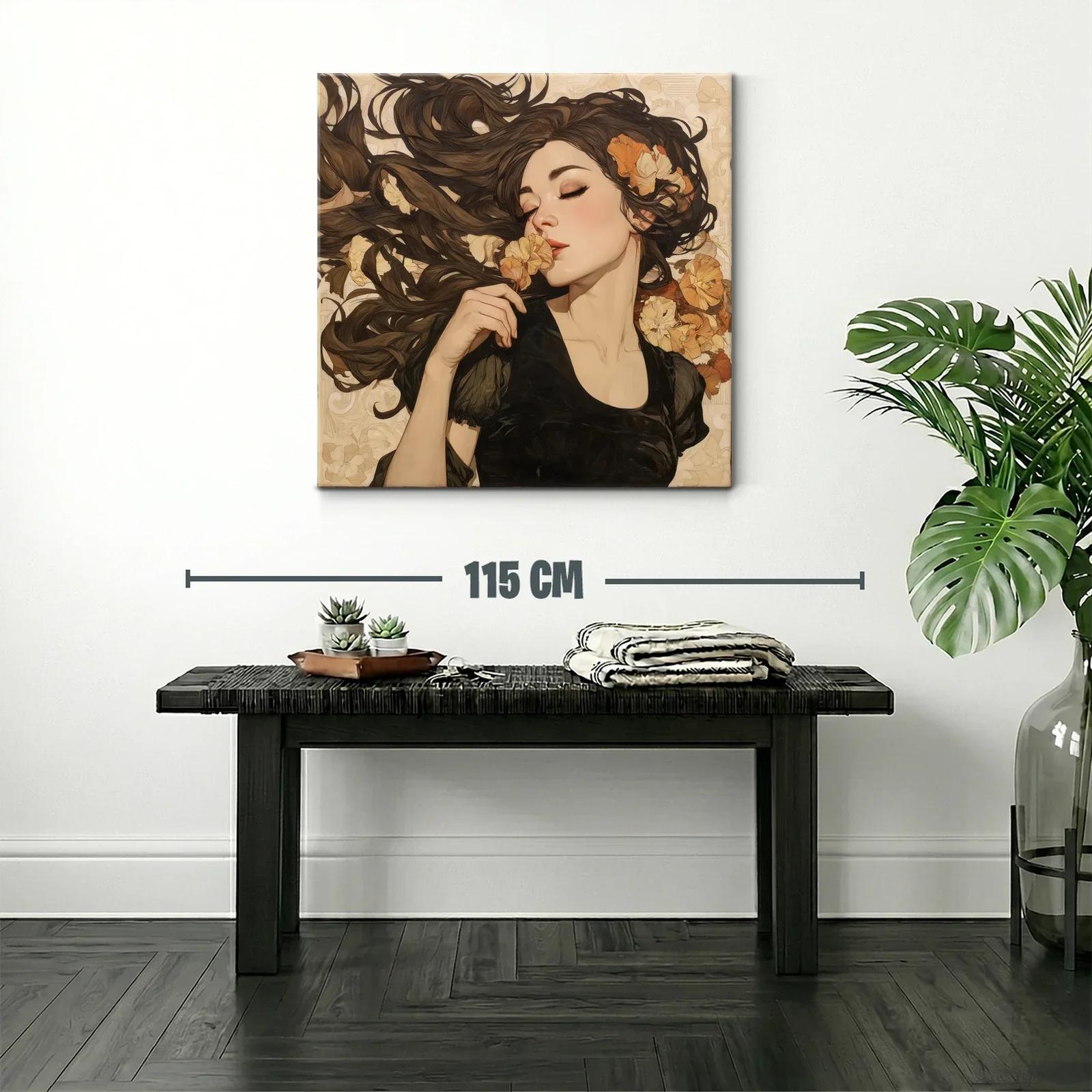 Retrato femenino con flores y melena al viento — miniatura 2