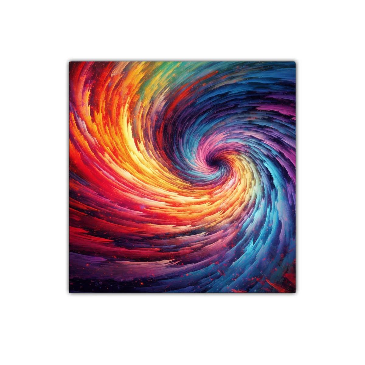 Cuadro espiral vibrante con colores intensos y movimiento dinámico — miniatura 1