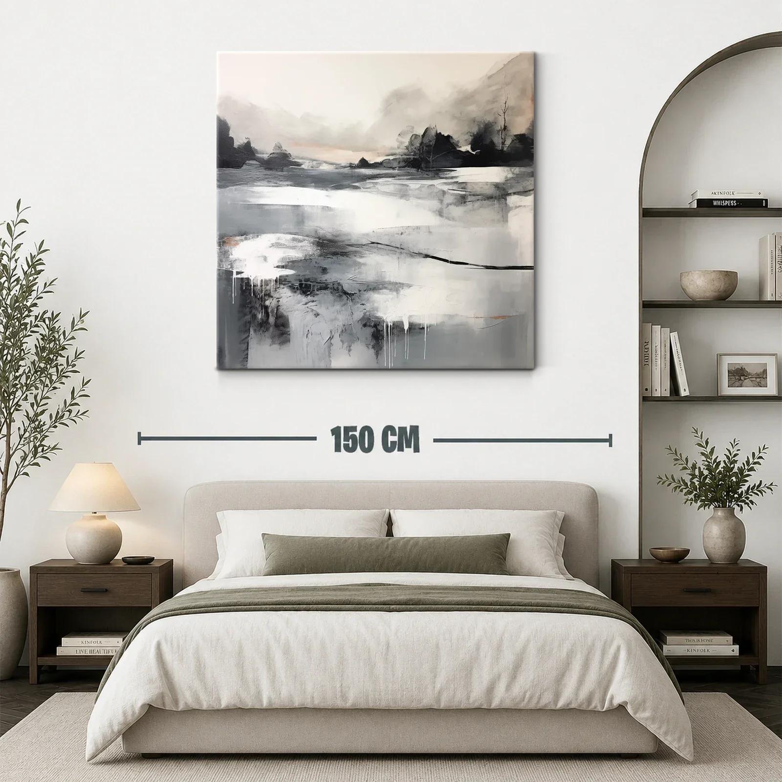 Paisaje abstracto en tonos neutros y grises suaves — miniatura 3