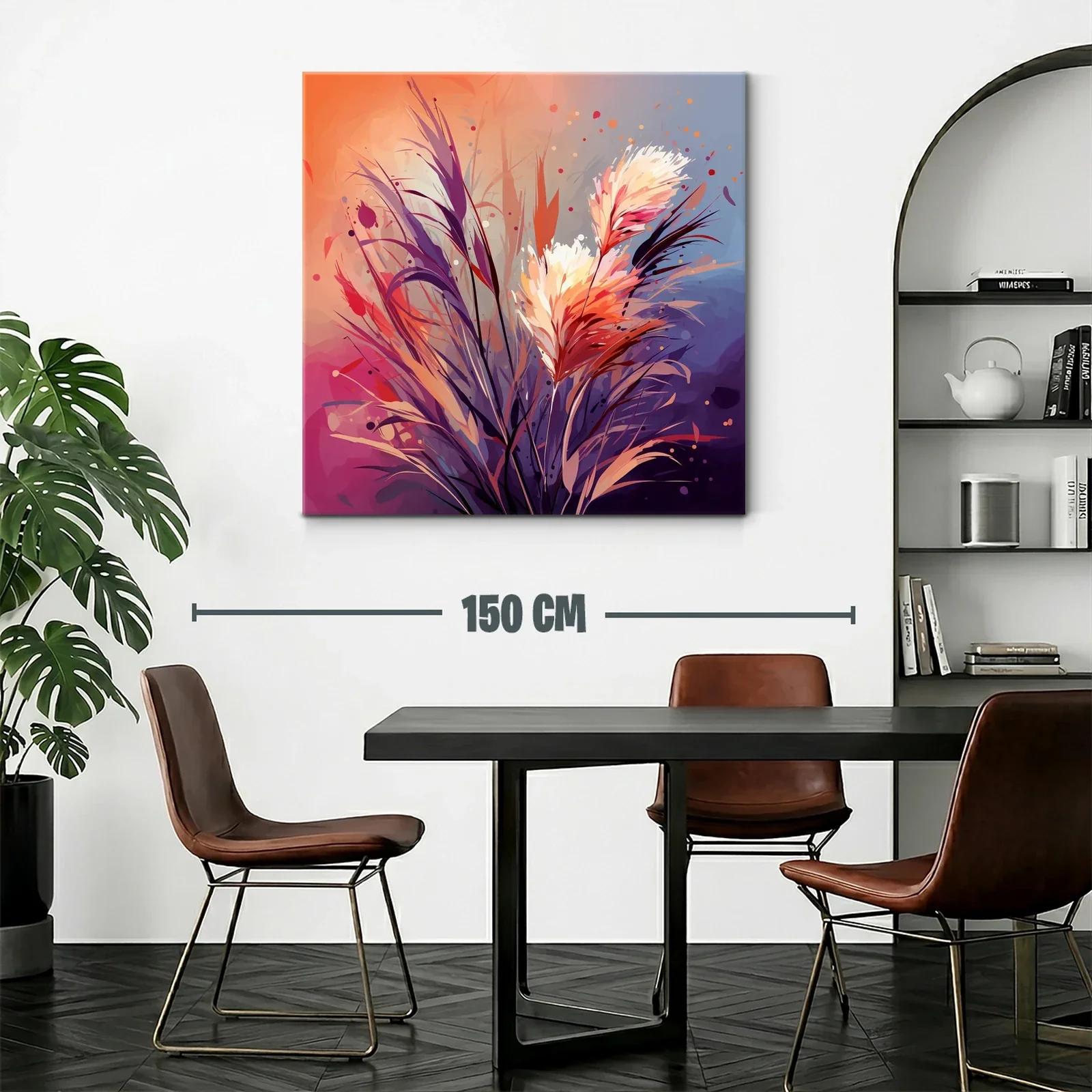 Composición abstracta de flores en tonos cálidos y fríos — miniatura 2