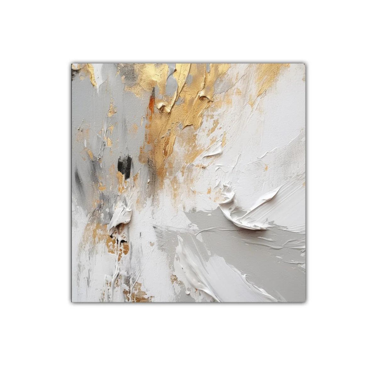 Cuadro decorativo abstracto tonos dorados y grises — miniatura 1