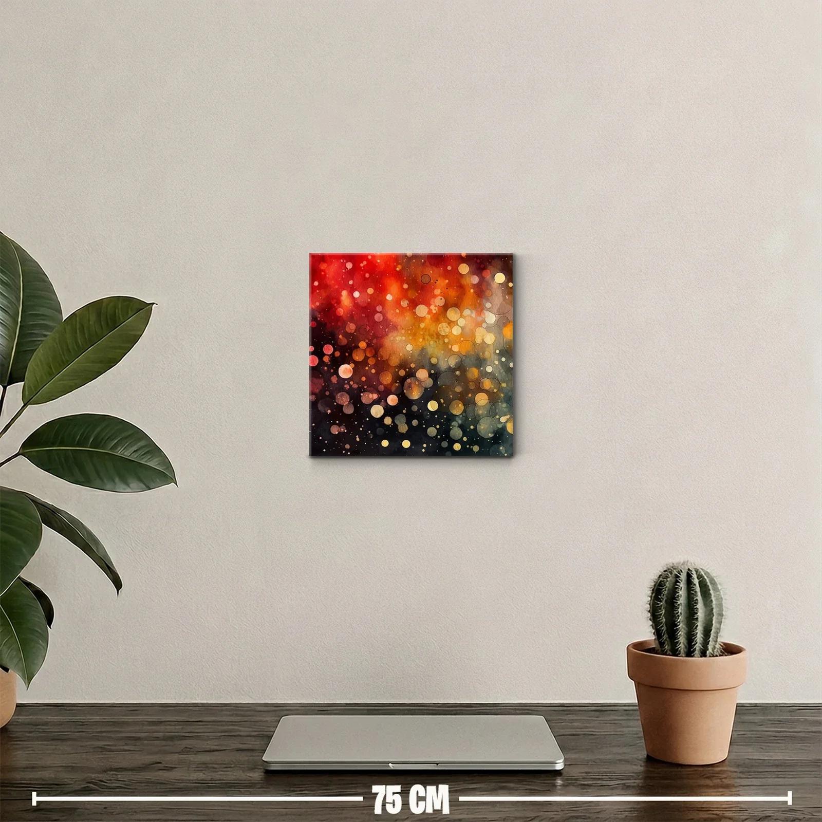 Cuadro decorativo con burbujas en tonos cálidos y oscuros — miniatura 2