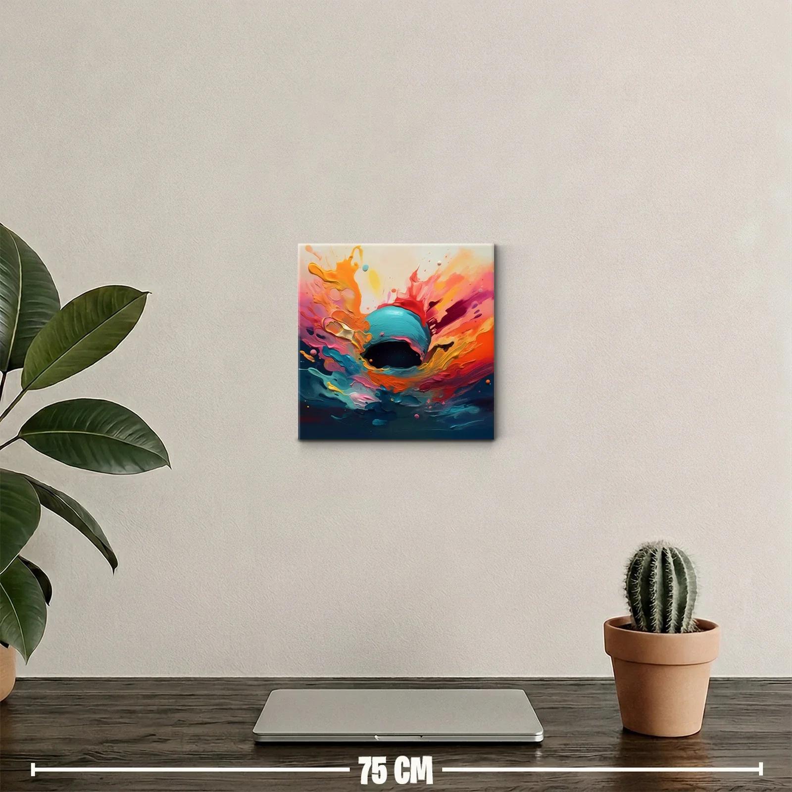 Explosión de color vibrante con esfera azul central — miniatura 2