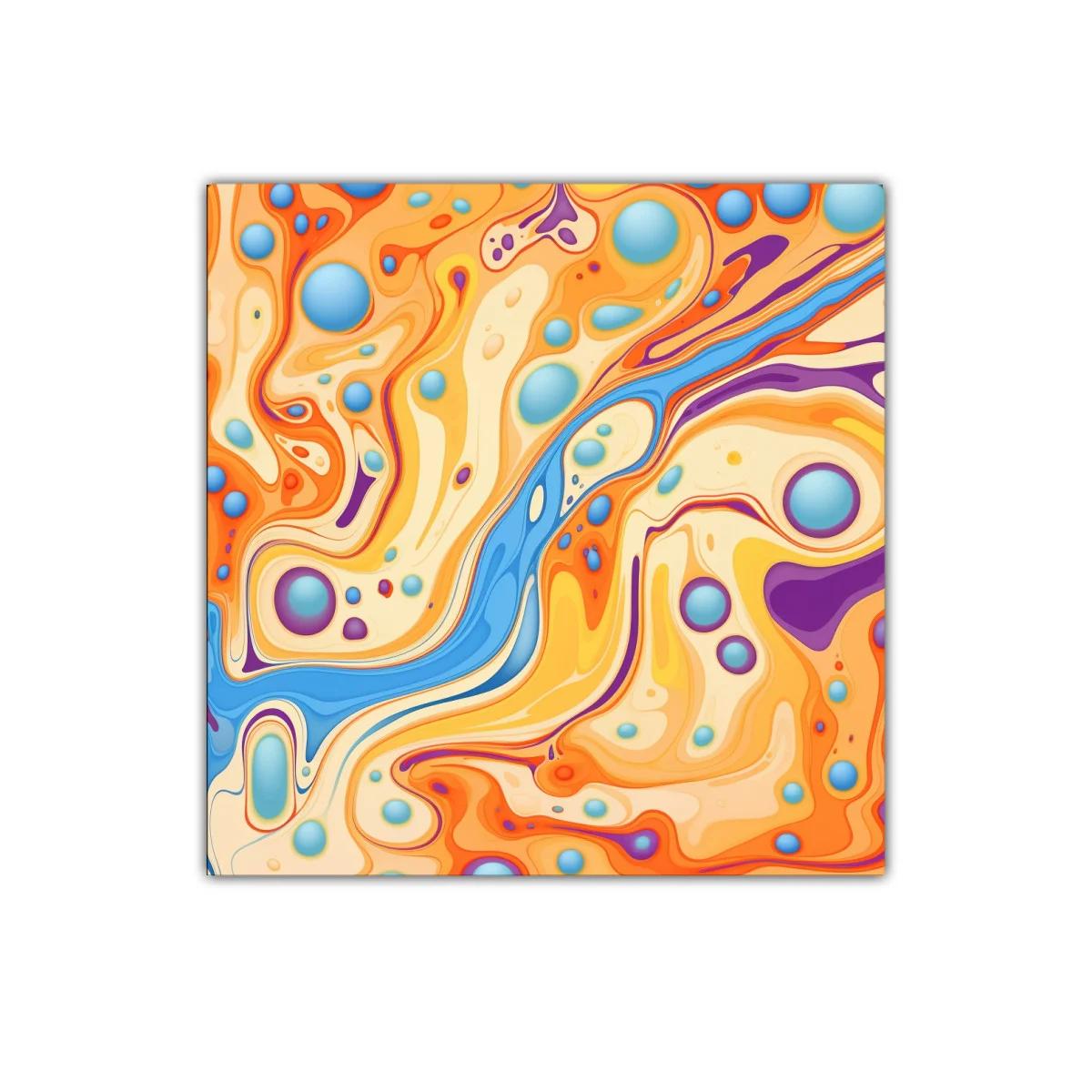 Cuadro abstracto con formas ondulantes y color vibrante — miniatura 1