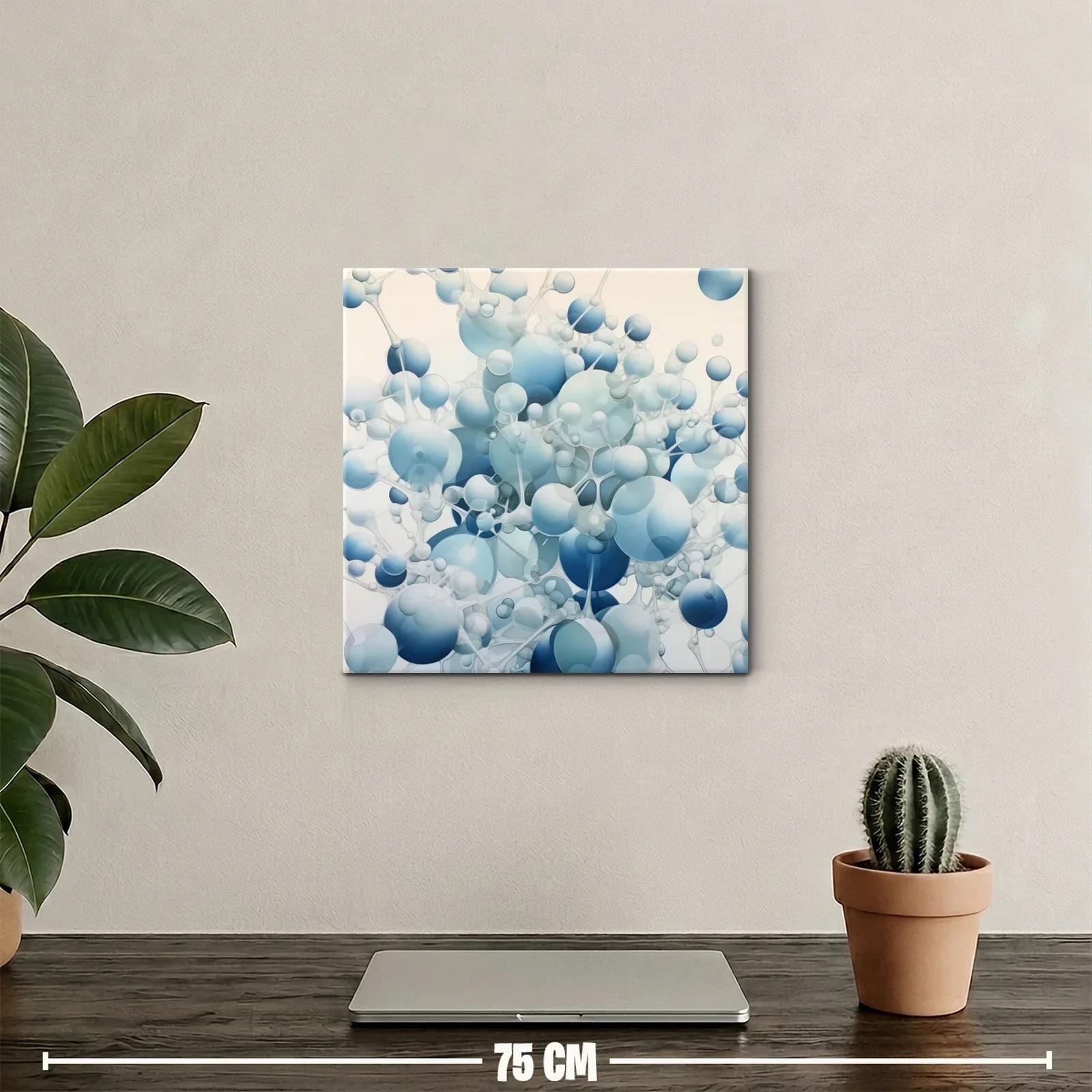 Composición abstracta con esferas en tonos azules y grises — miniatura 2