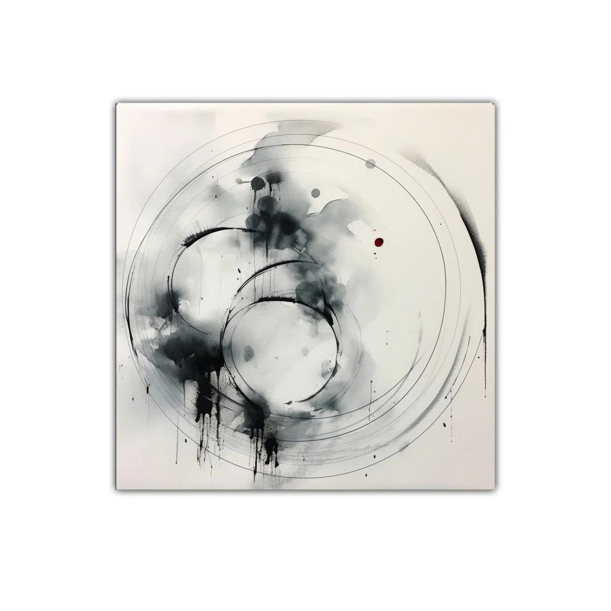 Composición abstracta con círculos en tonos grises y negros — miniatura 1