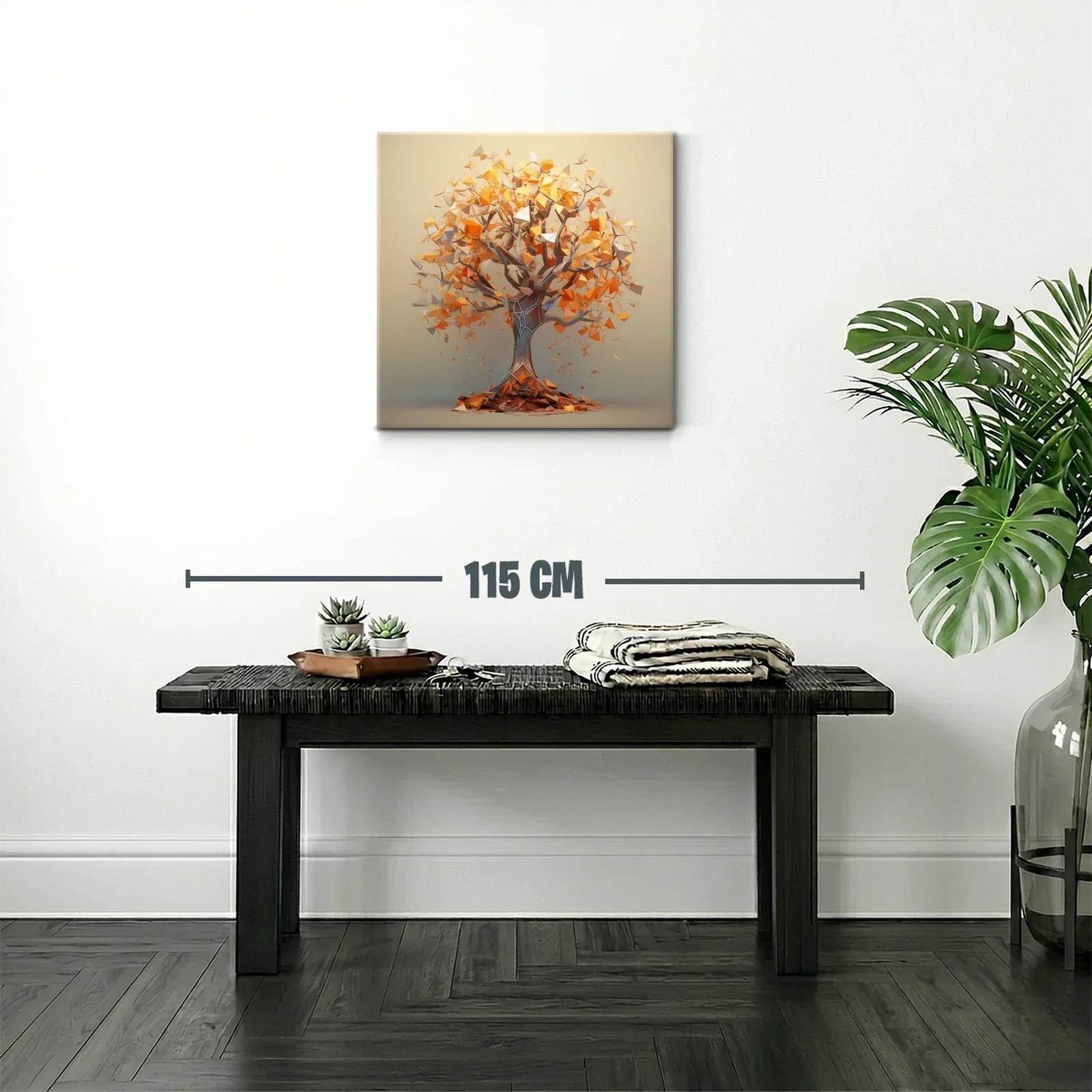 Árbol abstracto en tonos cálidos y dorados — miniatura 2
