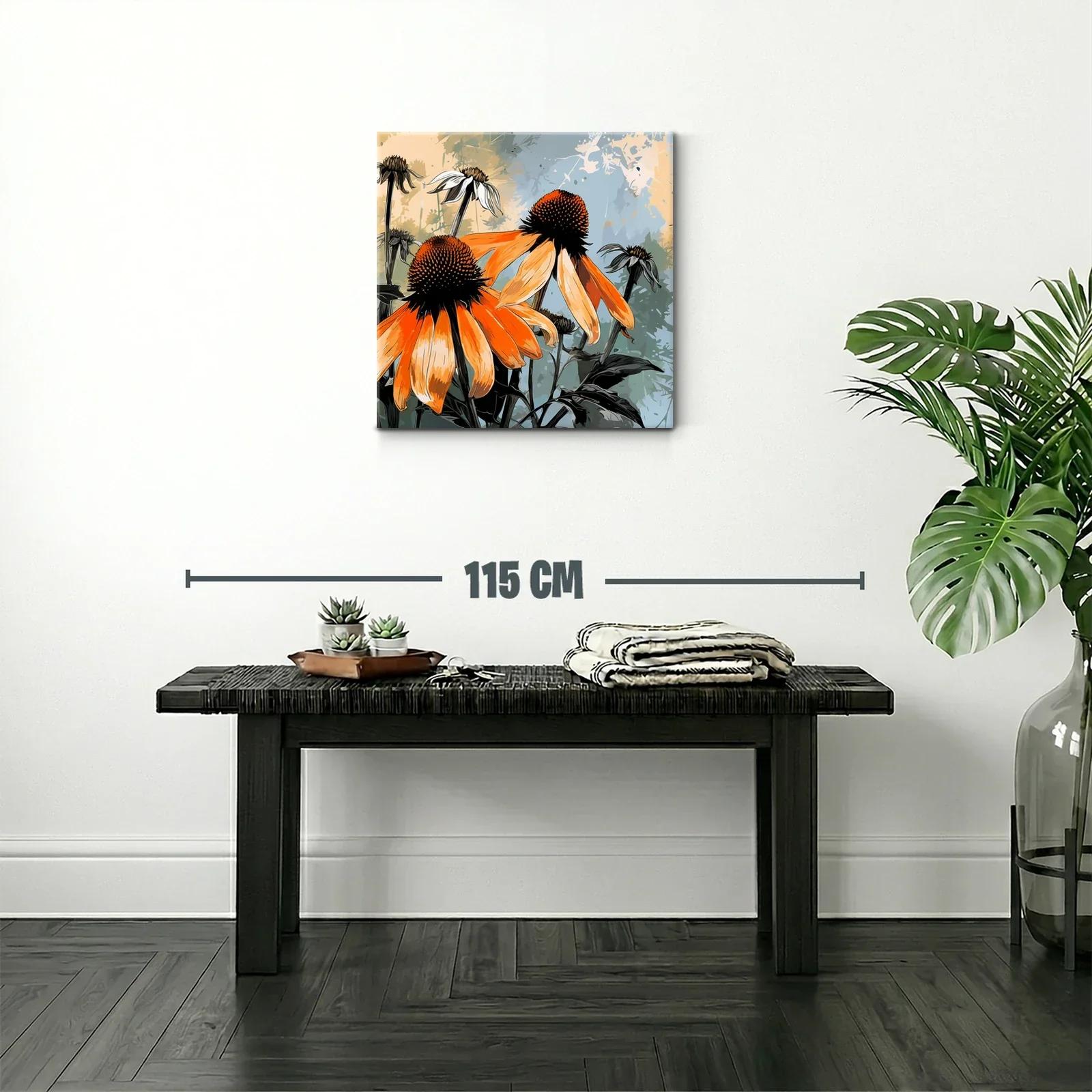 Flores vibrantes con tonos naranja y fondo sereno — miniatura 2
