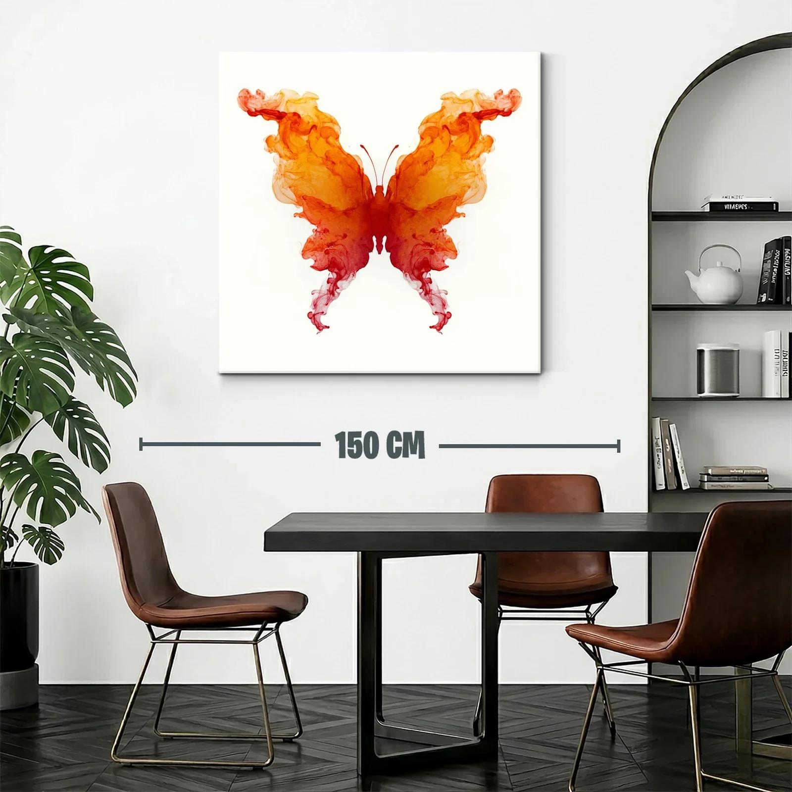 Mariposa en tonos cálidos de naranja y rojo — miniatura 2