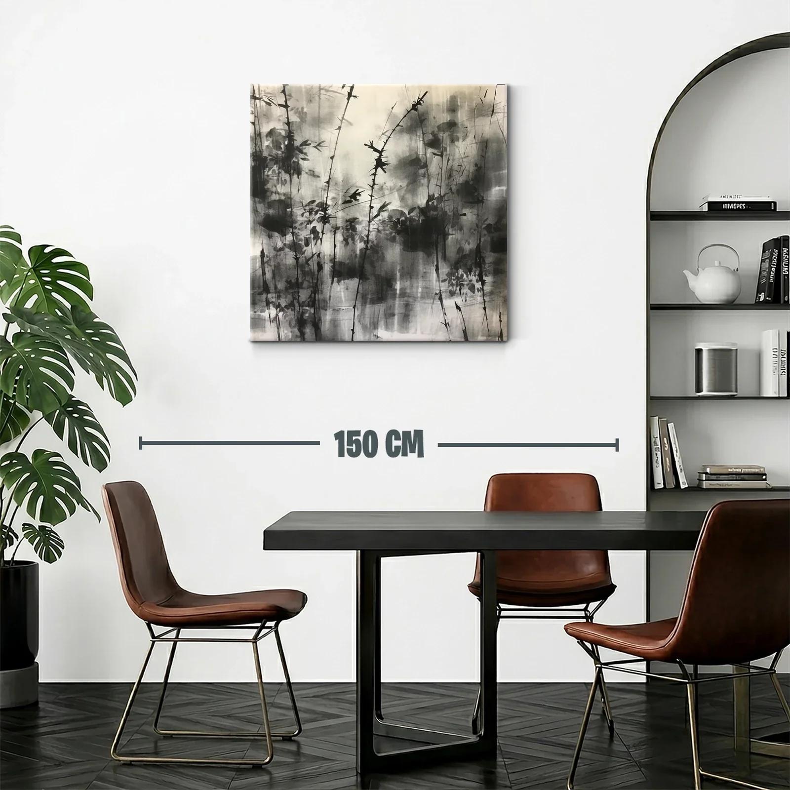 Arte abstracto con ramas en tonos grises y negros — miniatura 2
