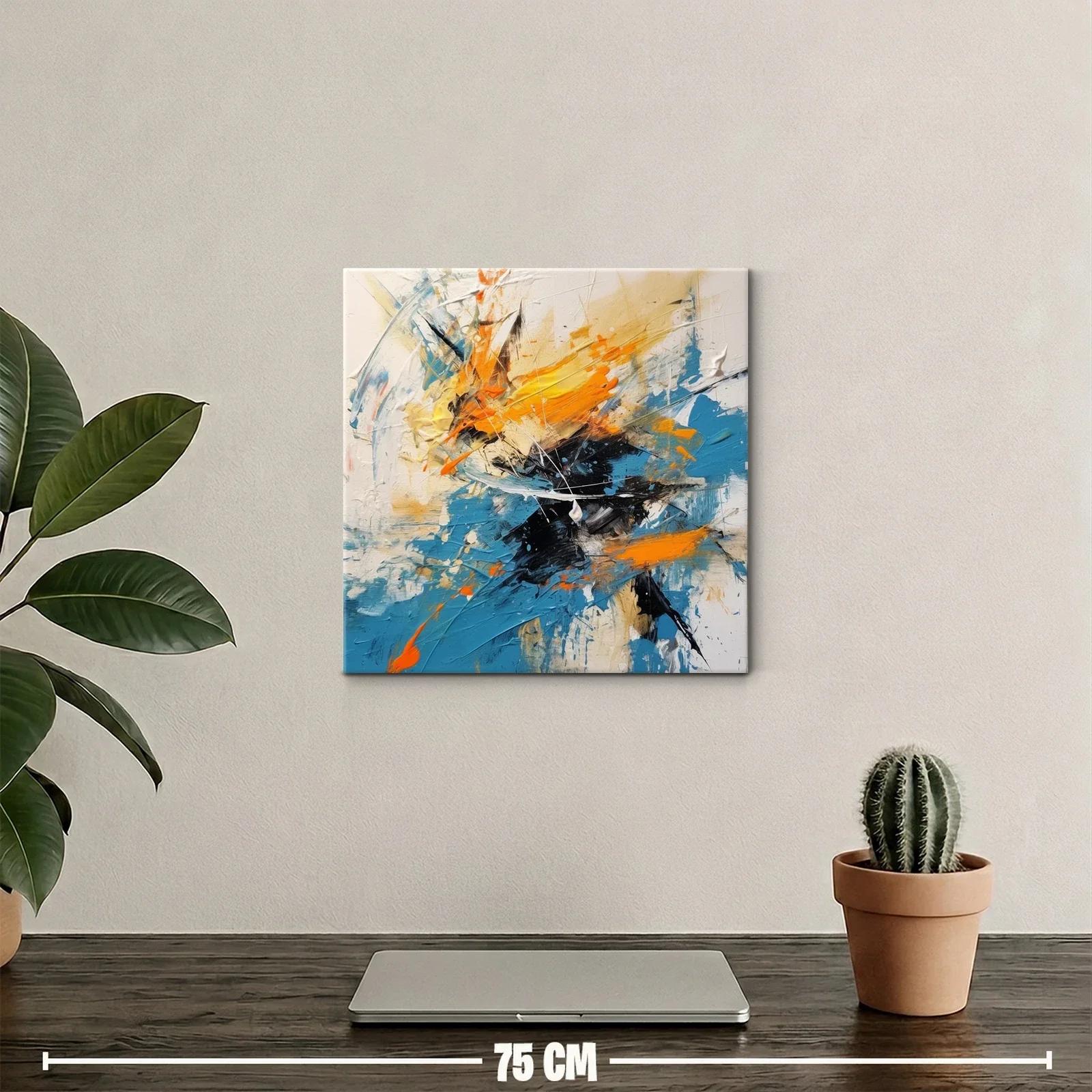 Cuadro abstracto con tonos vivos y dinamismo expresivo — miniatura 2