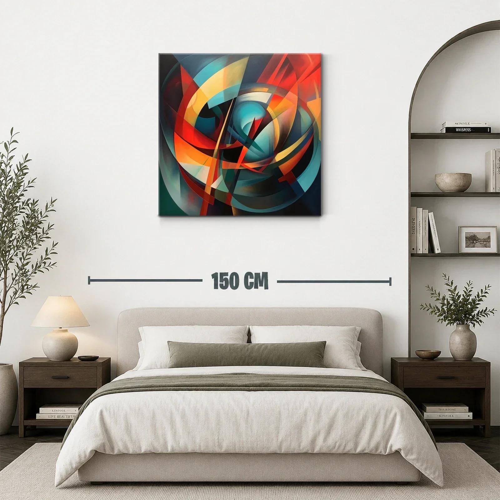 Composición abstracta vibrante con tonos cálidos y fríos — miniatura 3