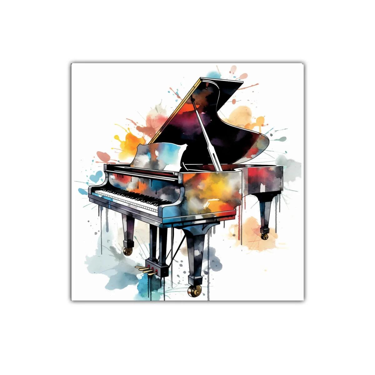 Cuadro decorativo piano de cola colorido y artístico — imagen principal