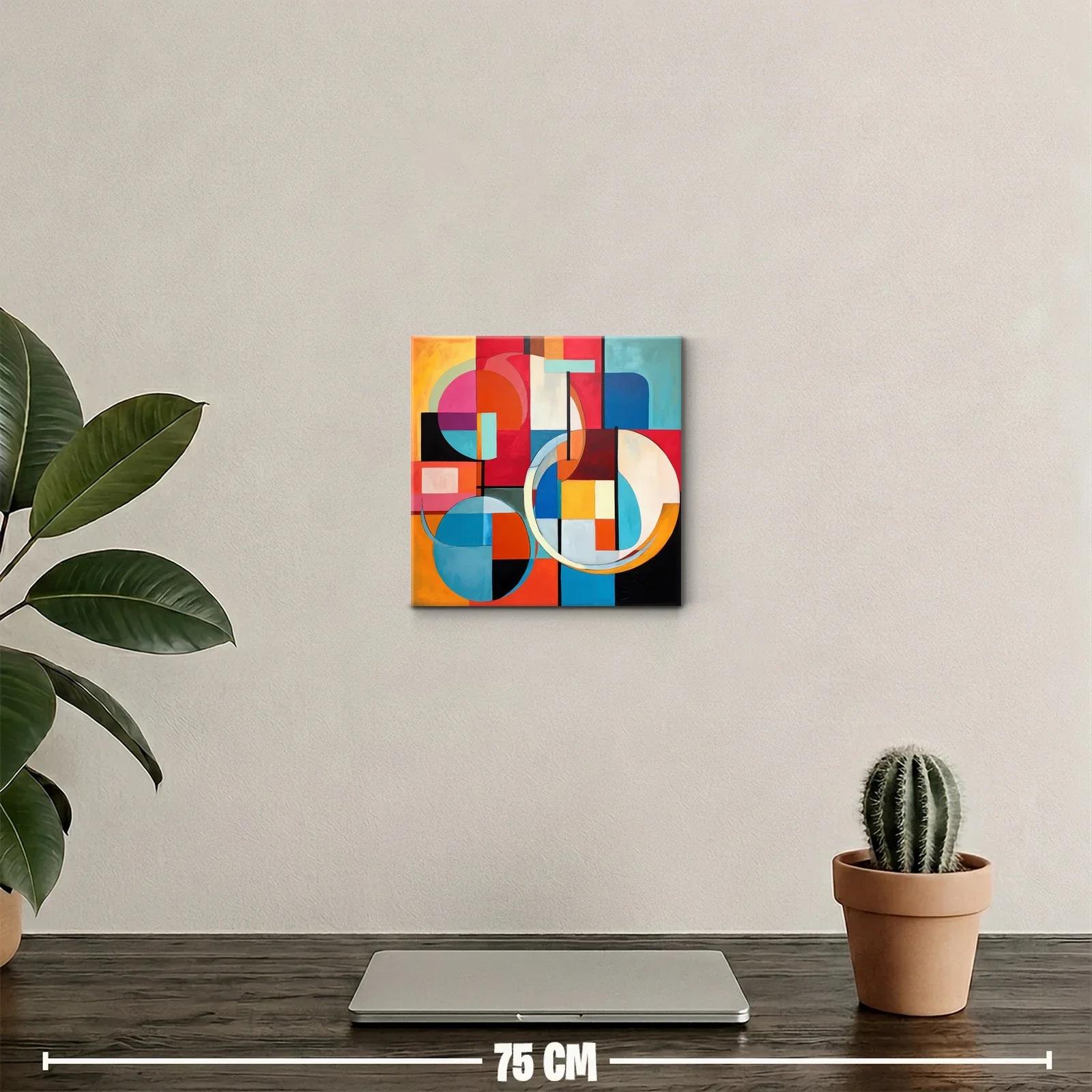 Cuadro abstracto con formas geométricas y vibrantes colores — miniatura 2