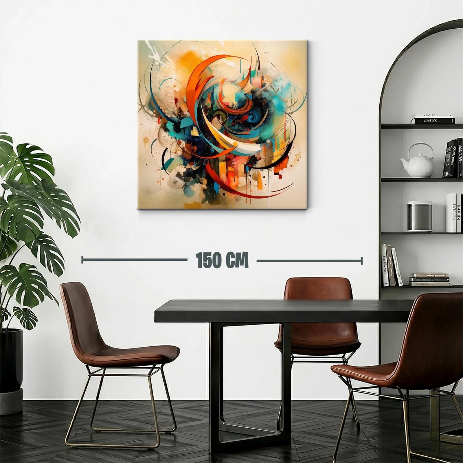Composición abstracta con energía dinámica en tonos cálidos — miniatura 2