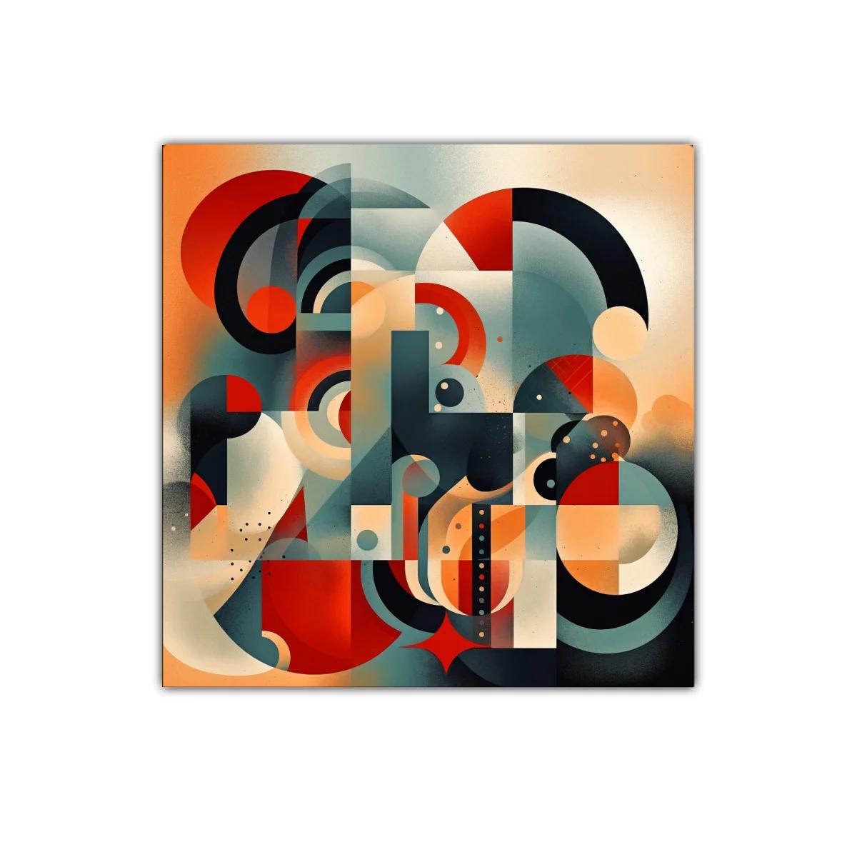 Composición abstracta geométrica en tonos cálidos y fríos — imagen principal