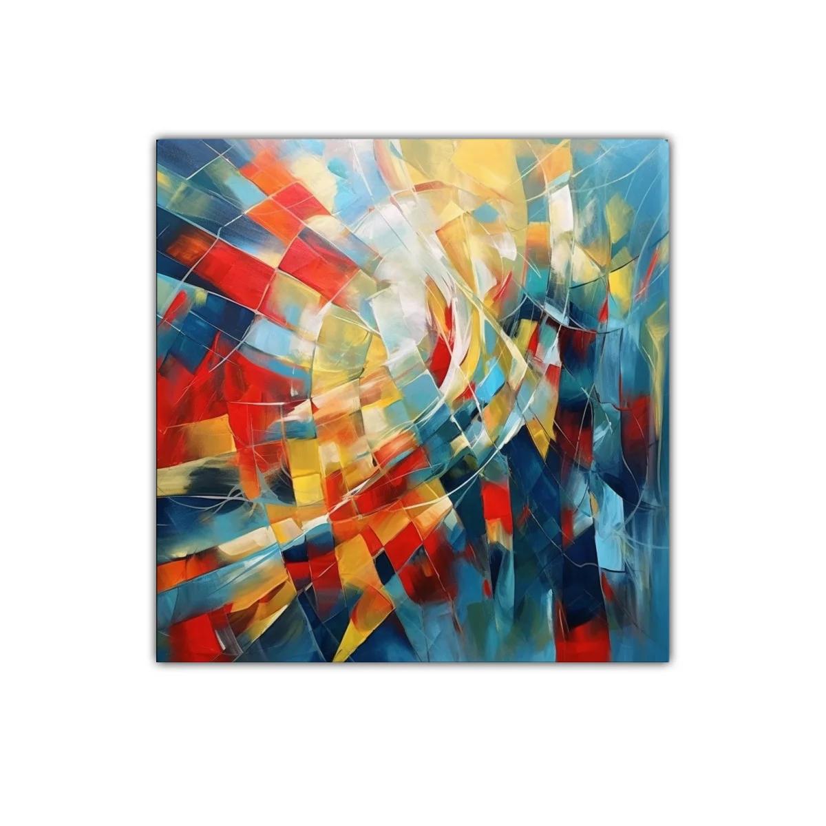 Cuadro abstracto con vibrantes formas y colores cálidos — imagen principal