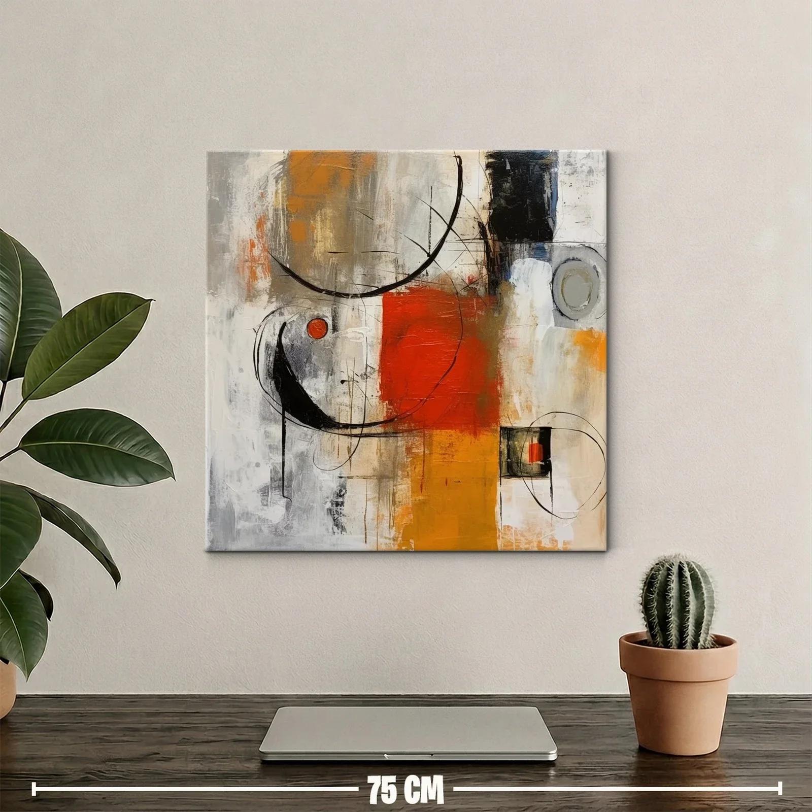 Composición abstracta en tonos naranja y negro — miniatura 2