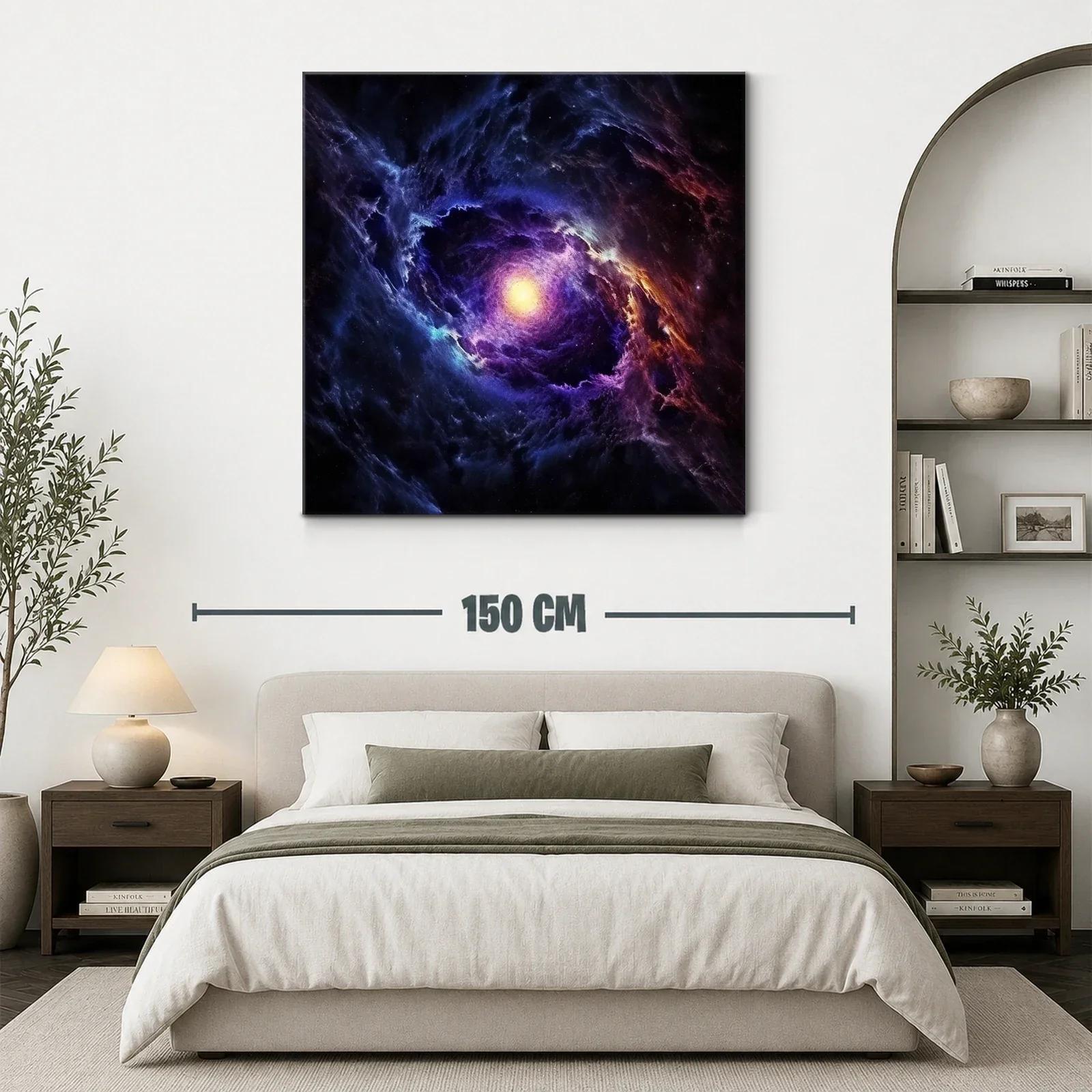 Espiral cósmica con luz central brillante en tonos azules y morados — miniatura 3