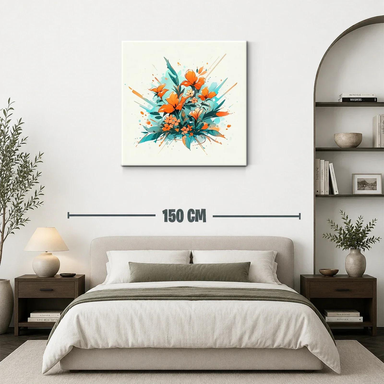 Composición vibrante de flores en tonos naranjas y verdes — miniatura 3