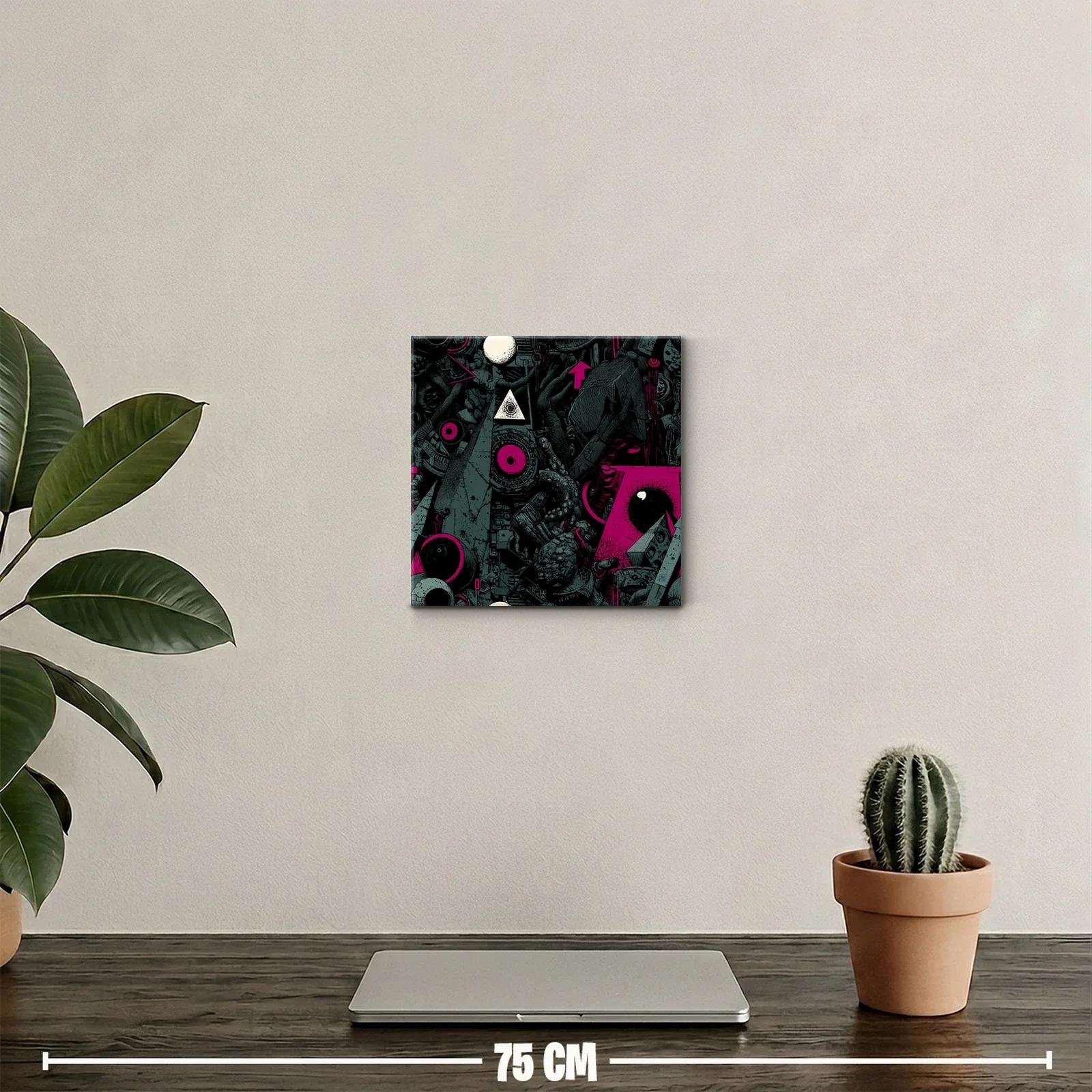 Composición abstracta con formas geométricas y detalles oscuros — miniatura 2