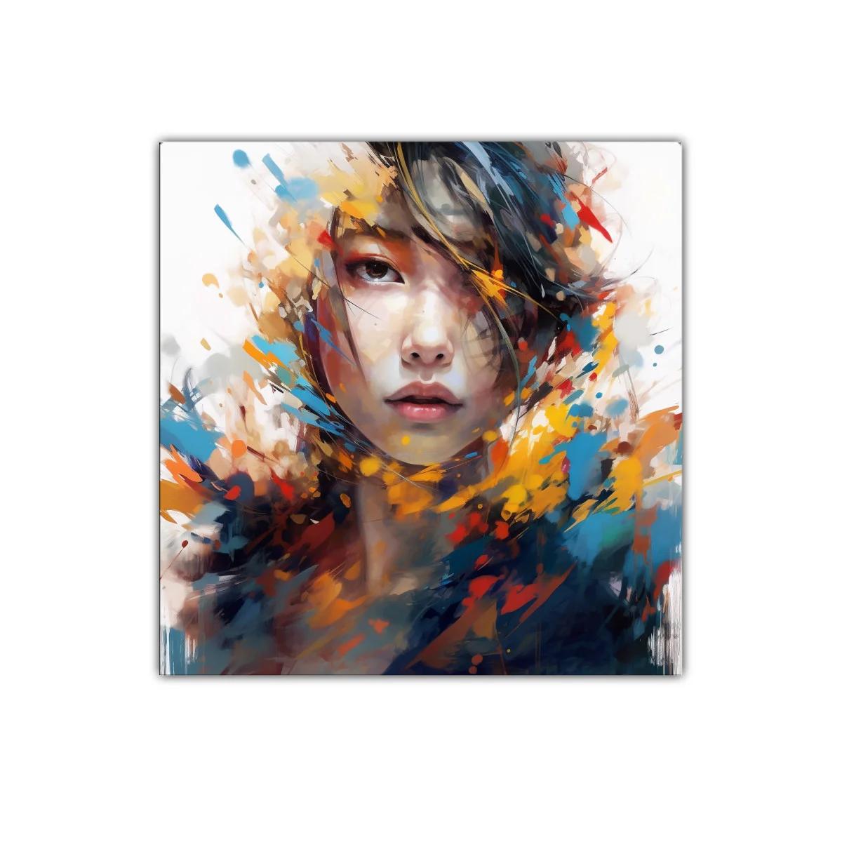 Retrato femenino con explosión de colores vibrantes — imagen principal