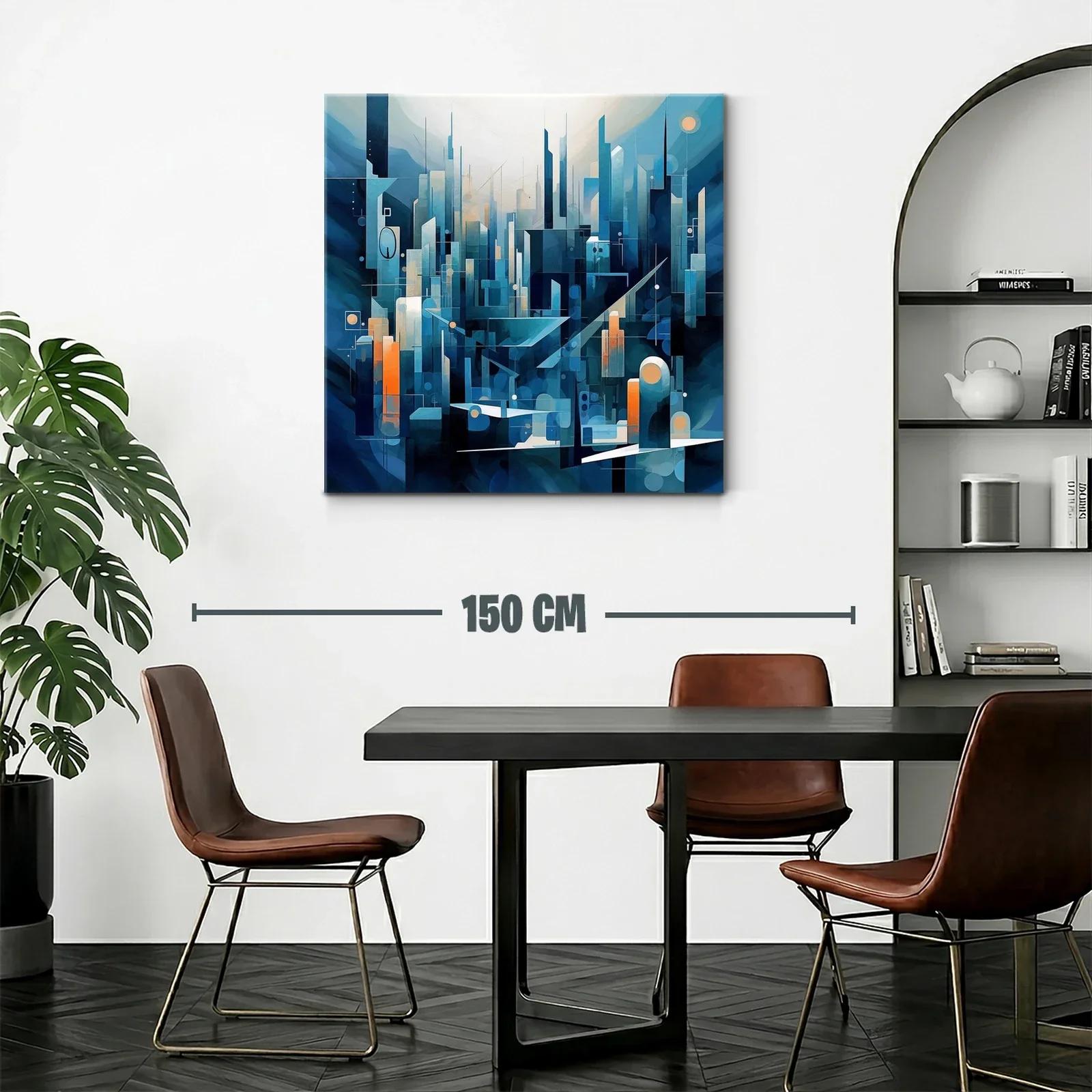 Composición abstracta de ciudad futurista en tonos azules — miniatura 2