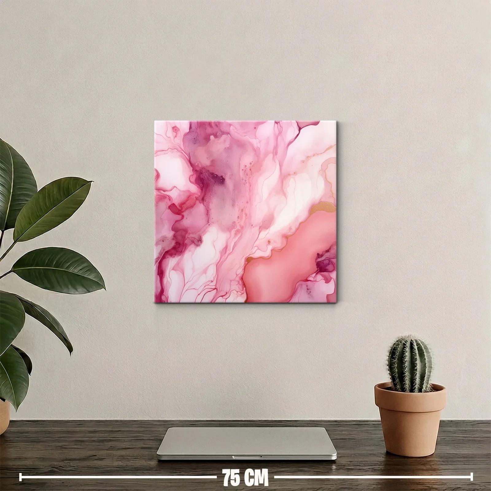 Abstracto fluido en tonos rosas con toques dorados suaves — miniatura 2