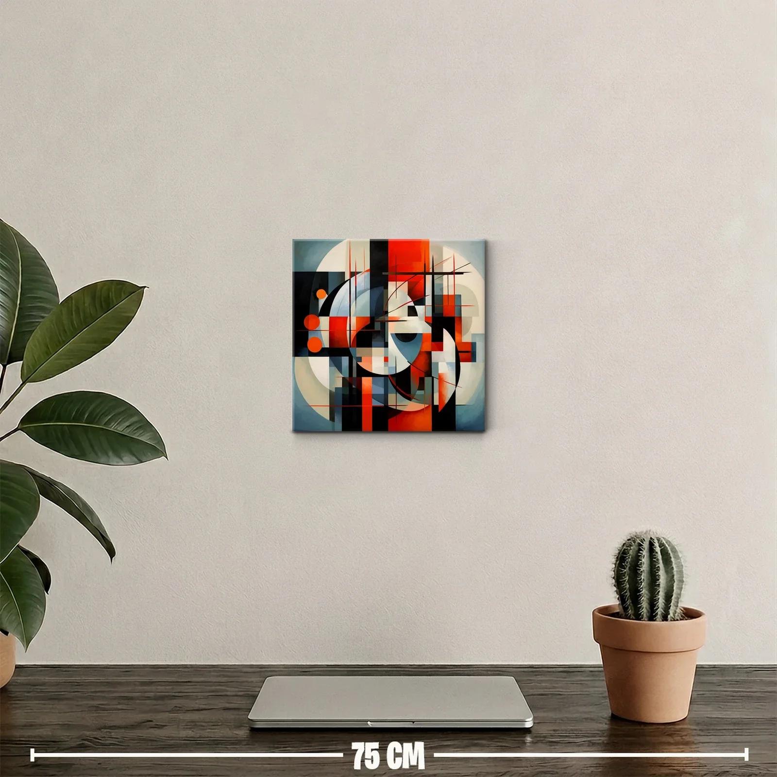Composición abstracta en tonos rojos y azules vibrantes — miniatura 2