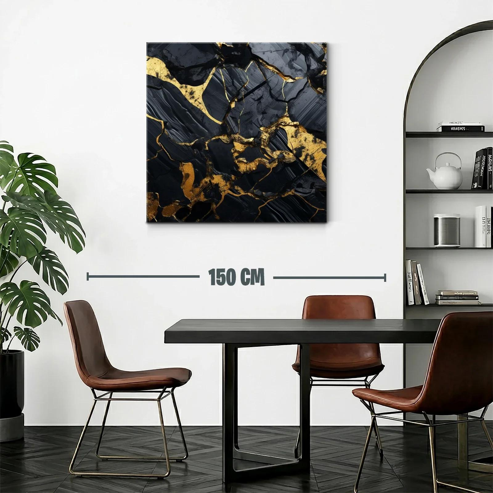 Arte abstracto con detalles en dorado y negros intensos — miniatura 2