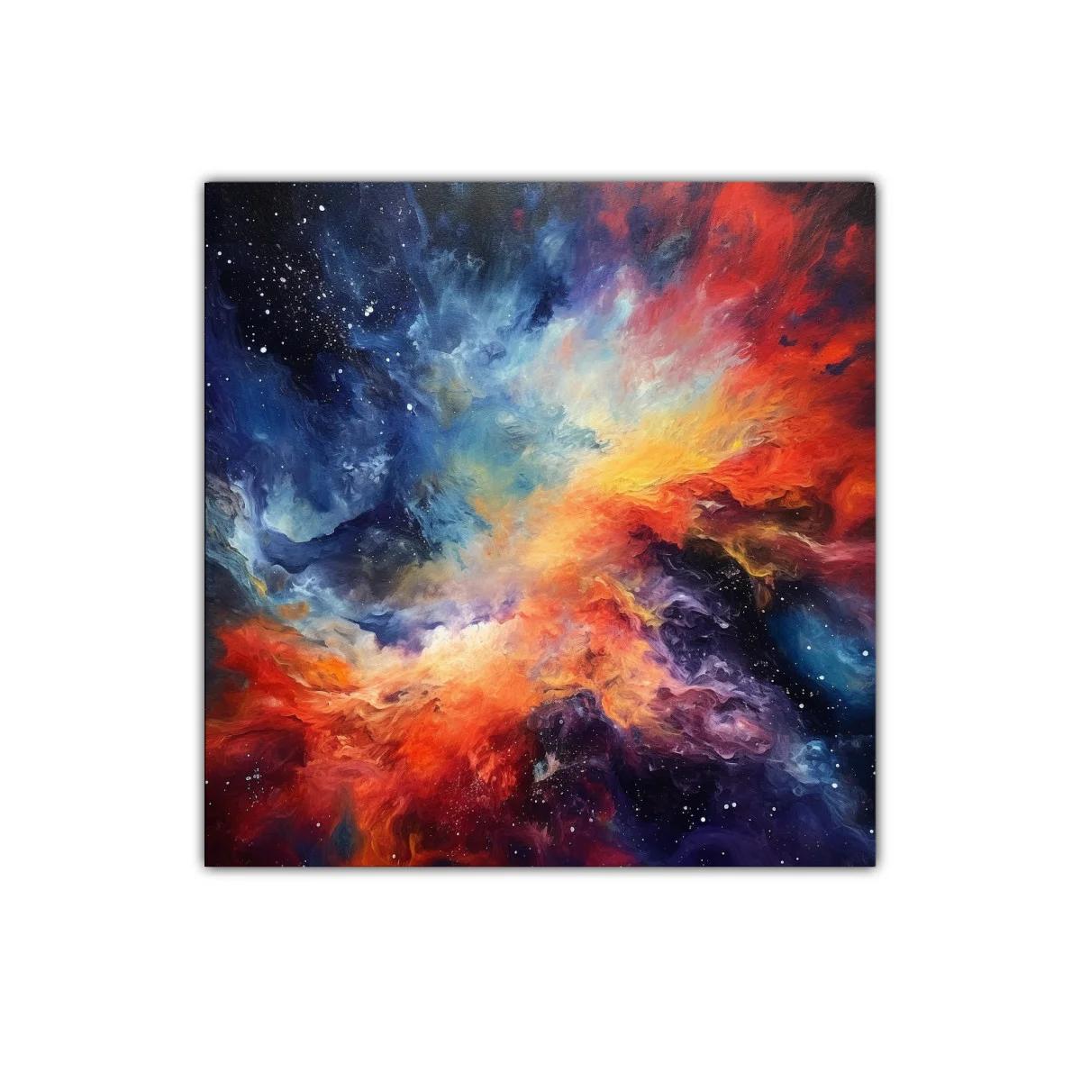 Cuadro abstracto con explosión cósmica de colores vibrantes — imagen principal