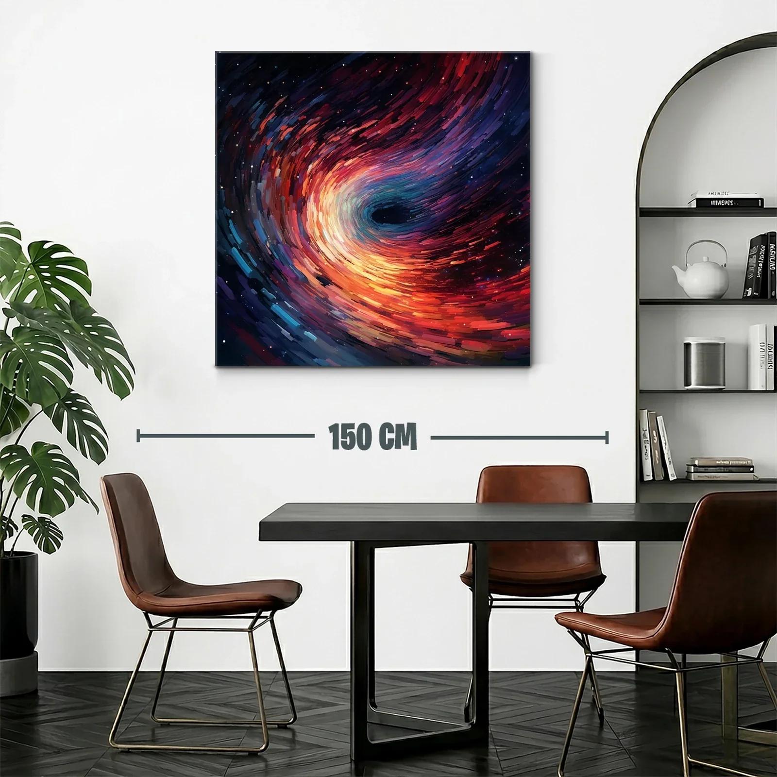 Cuadro abstracto de espiral cósmica en tonos vibrantes — miniatura 2