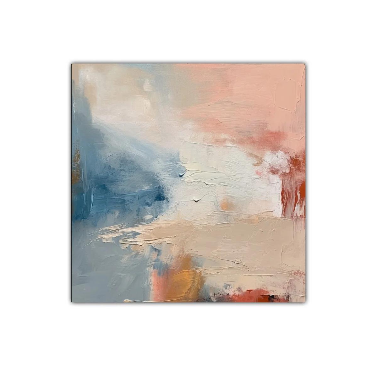 Cuadro abstracto con tonos suaves y cálidos para decoración moderna