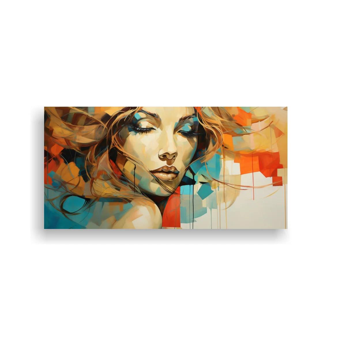 Cuadro rostro de mujer con cabello cobrizo y hombro desnudo