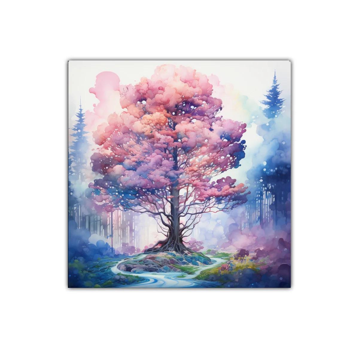 Árbol mágico con follaje rosa y ambiente de ensueño — imagen principal
