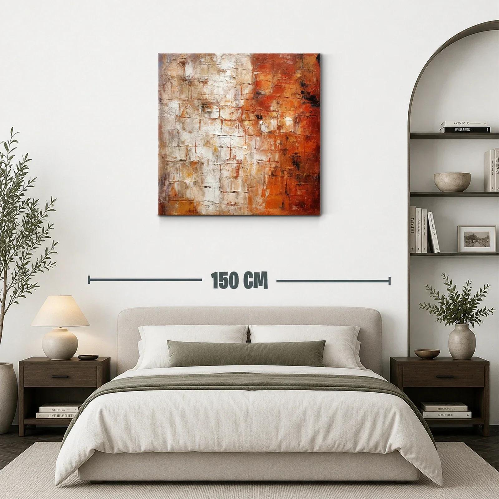 Cuadro abstracto con tonos cálidos y texturas envolventes — miniatura 3