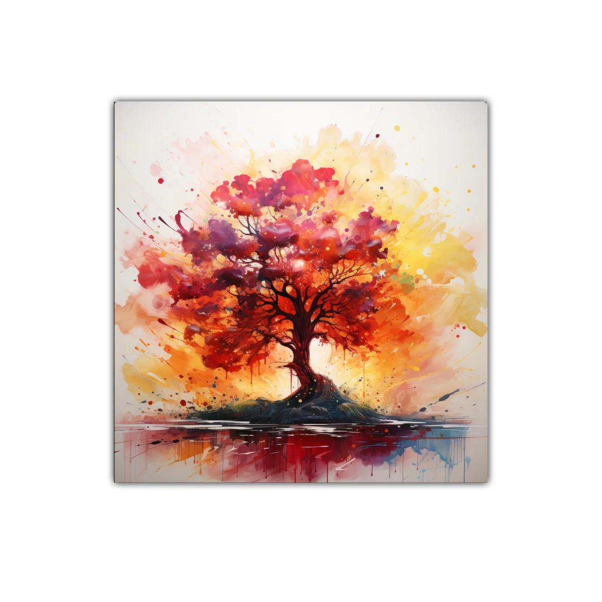 Árbol vibrante en explosión de colores cálidos y vivos — imagen principal