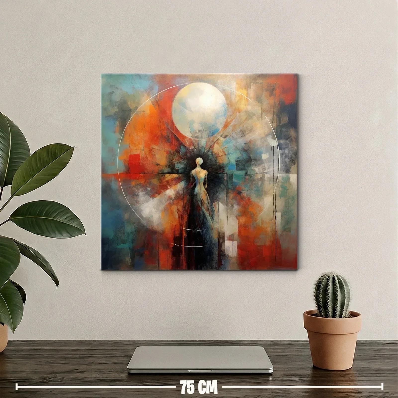 Figura humana abstracta con halo de luz y contraste vibrante — miniatura 2
