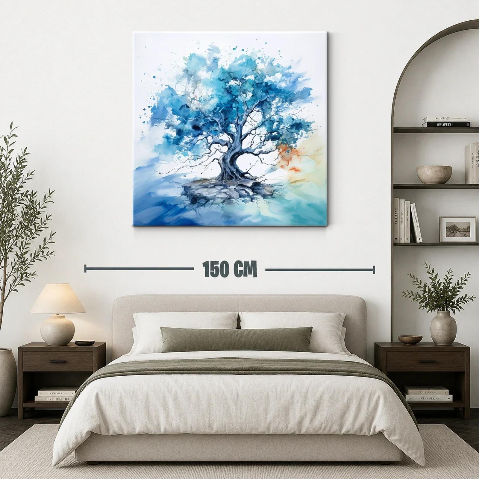 Árbol Azul en Movimiento con Toques de Luz Cálida — miniatura 3