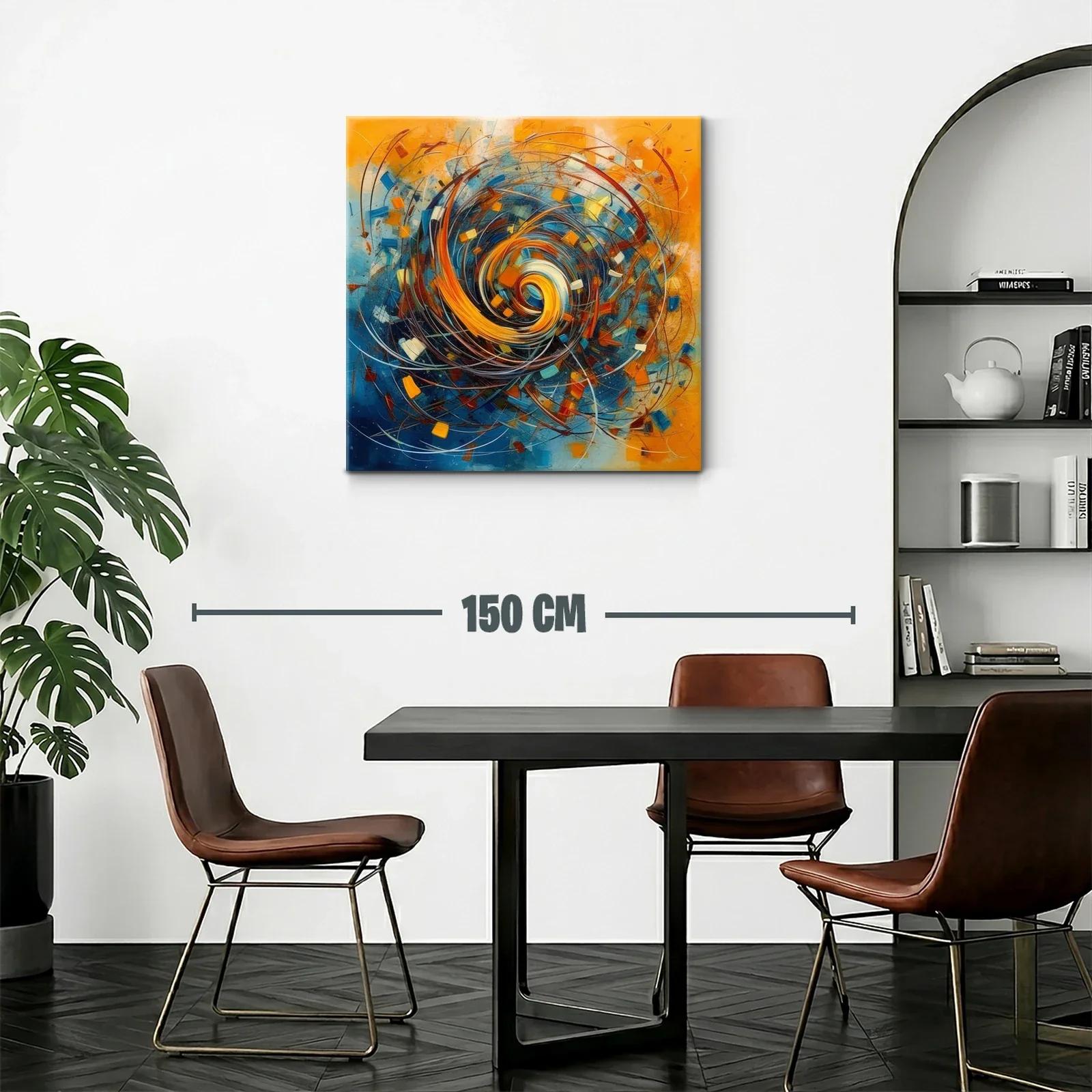 Composición dinámica con espiral de tonos cálidos y fríos — miniatura 2